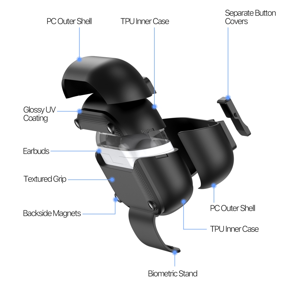 DUX odolný obal na Samsung Galaxy Buds3 FE/Buds3 Pro/Buds3 - čierny