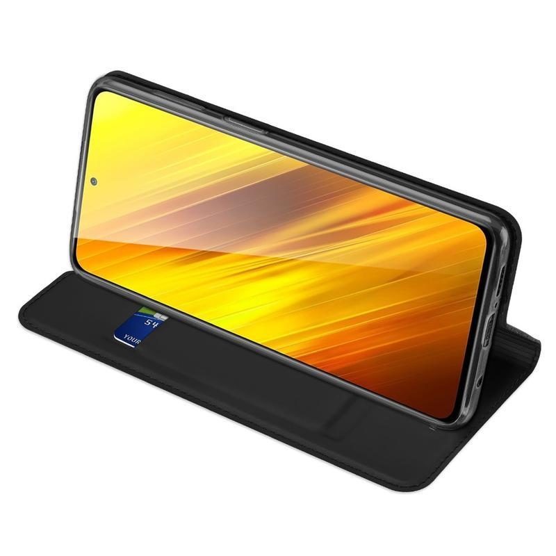 DUX PU kožené peněženkové puzdro na mobil Xiaomi Poco X3/X3 Pro - čierne