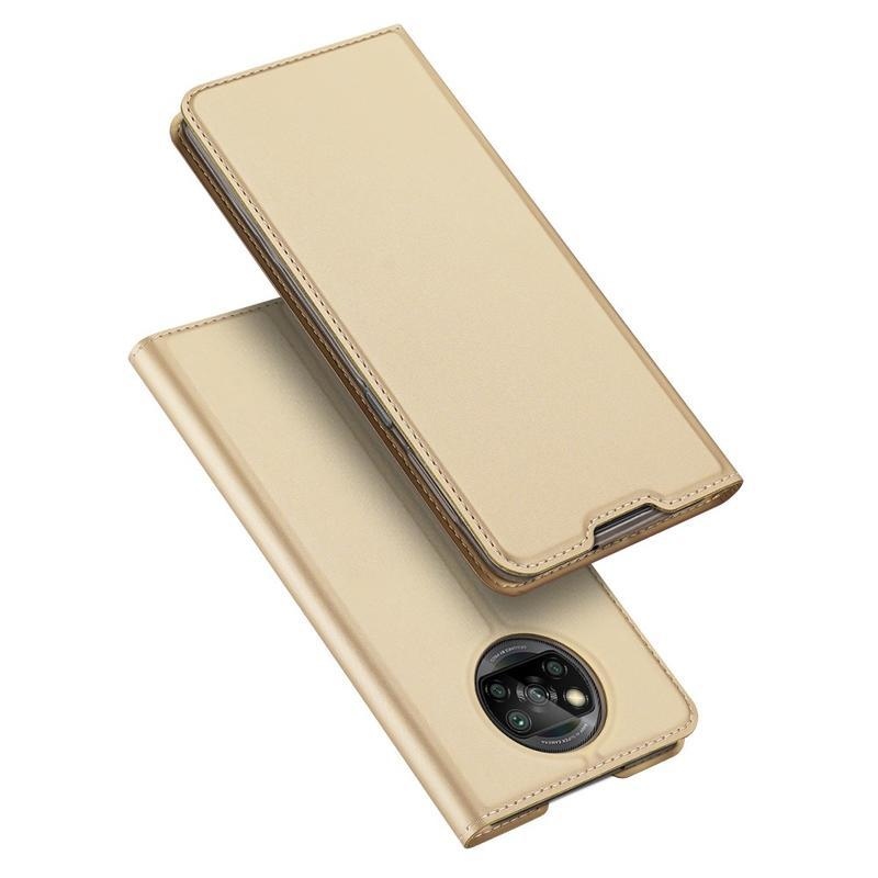 DUX PU kožené peněženkové puzdro na mobil Xiaomi Poco X3/X3 Pro - zlaté