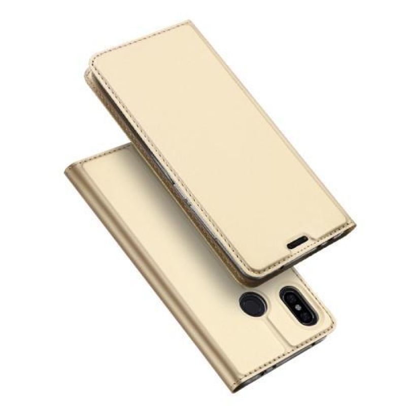 DUX PU kožené peňaženkové puzdro na Xiaomi Redmi Note 6 Pro - zlaté