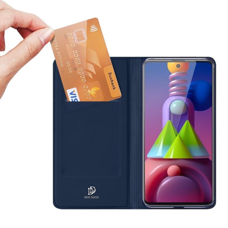 DUX PU kožené puzdro na mobil Samsung Galaxy M51 - tmavomodré