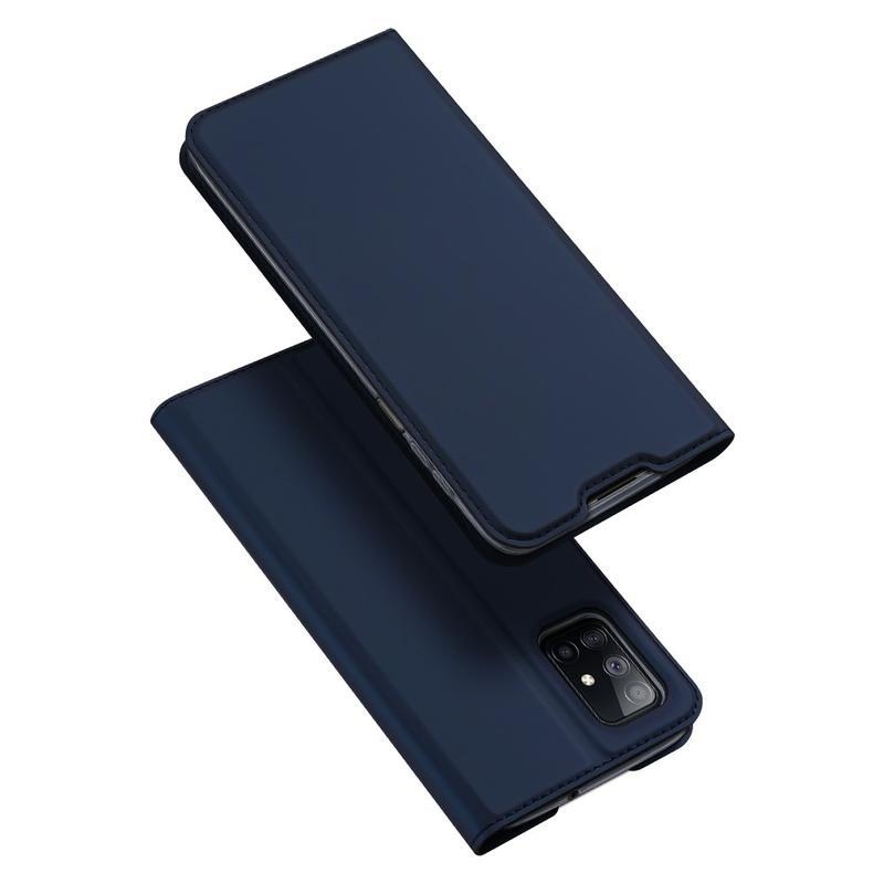 DUX PU kožené puzdro na mobil Samsung Galaxy M51 - tmavomodré