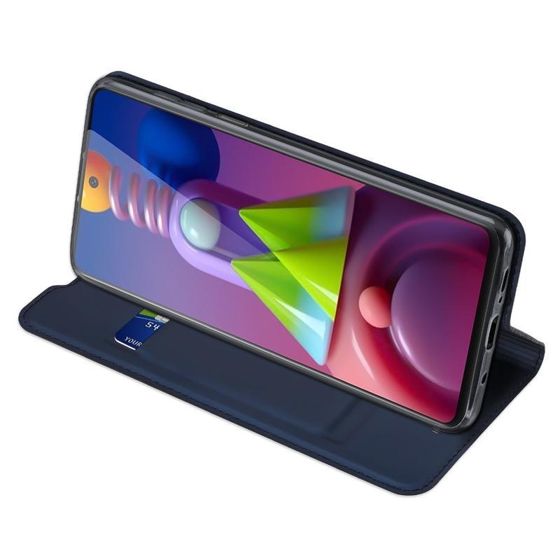 DUX PU kožené puzdro na mobil Samsung Galaxy M51 - tmavomodré
