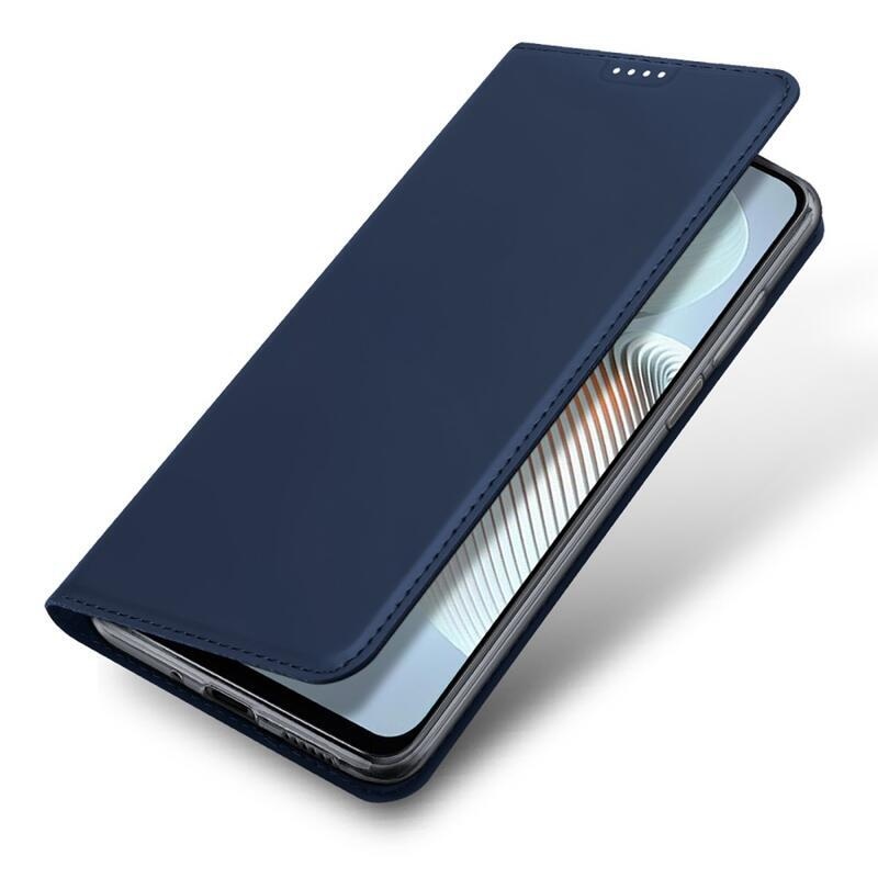 DUX PU kožené púzdro na mobil Xiaomi Poco M4 5G - tmavomodré