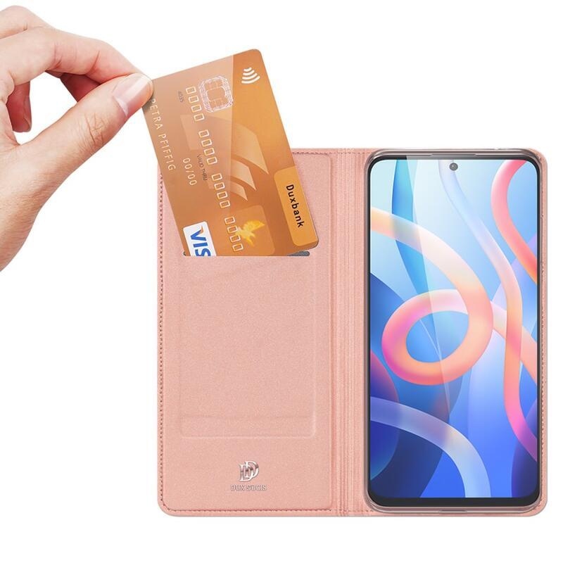 DUX PU kožené puzdro na mobil Xiaomi Poco M4 Pro 5G/Xiaomi Redmi Note 11S 5G - ružovozlaté