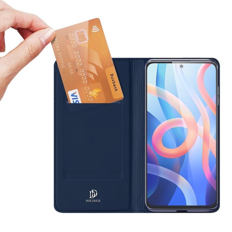 DUX PU kožené púzdro na mobil Xiaomi Poco M4 Pro 5G/Xiaomi Redmi Note 11S 5G - tmavomodré