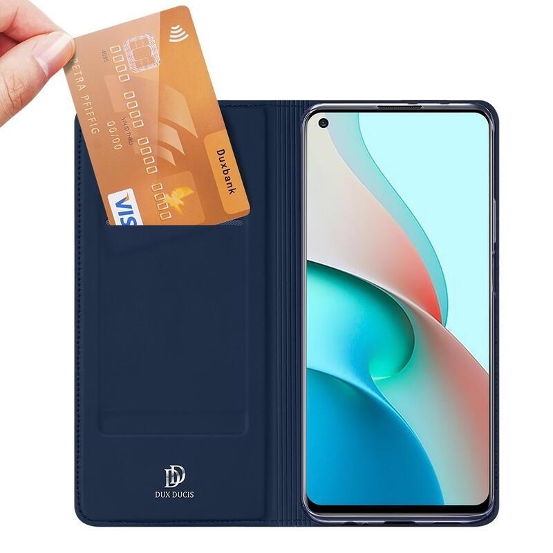 DUX PU kožené puzdro na mobil Xiaomi Redmi Note 9T 5G - tmavomodré