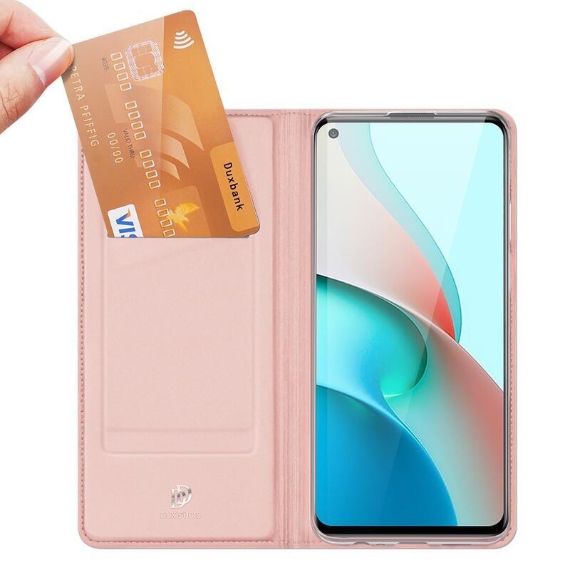 DUX PU kožené puzdro na mobil Xiaomi Redmi Note 9T 5G - ružové