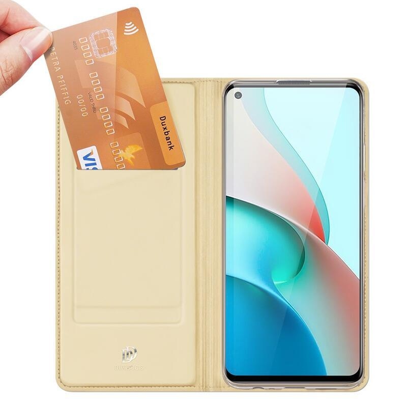 DUX PU kožené puzdro na mobil Xiaomi Redmi Note 9T 5G - zlaté