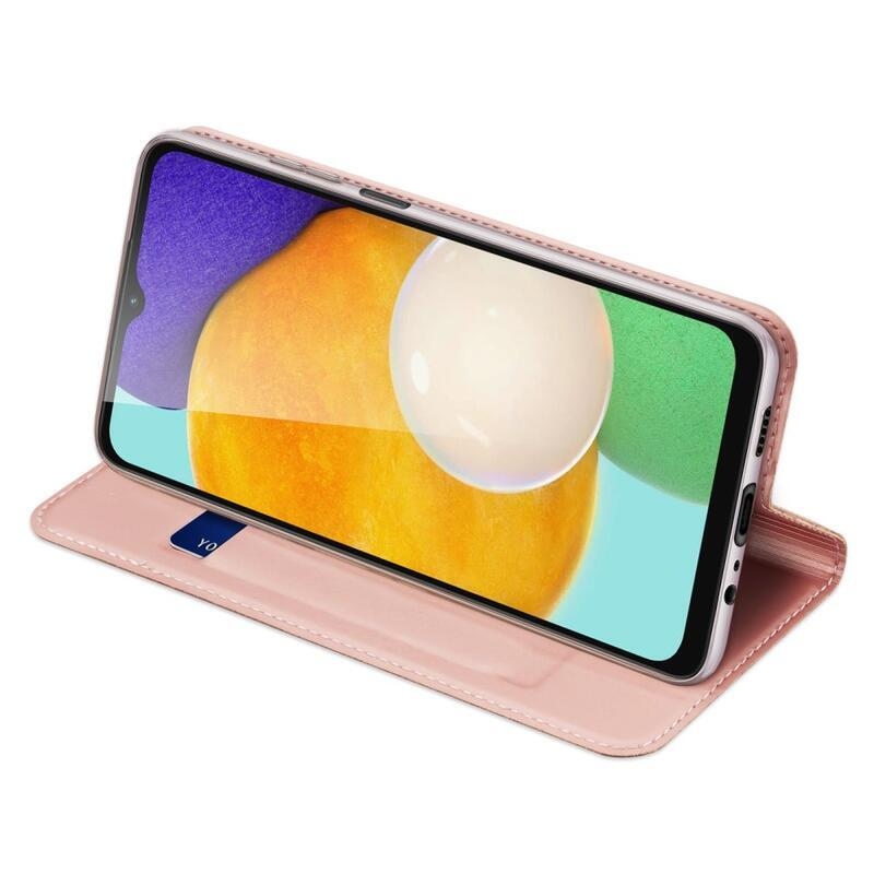 DUX PU kožené púzdro na mobilný telefón Samsung Galaxy A13 5G/Galaxy A04s (164.7 x 76.7 x 9.1 mm) - ružovozlaté