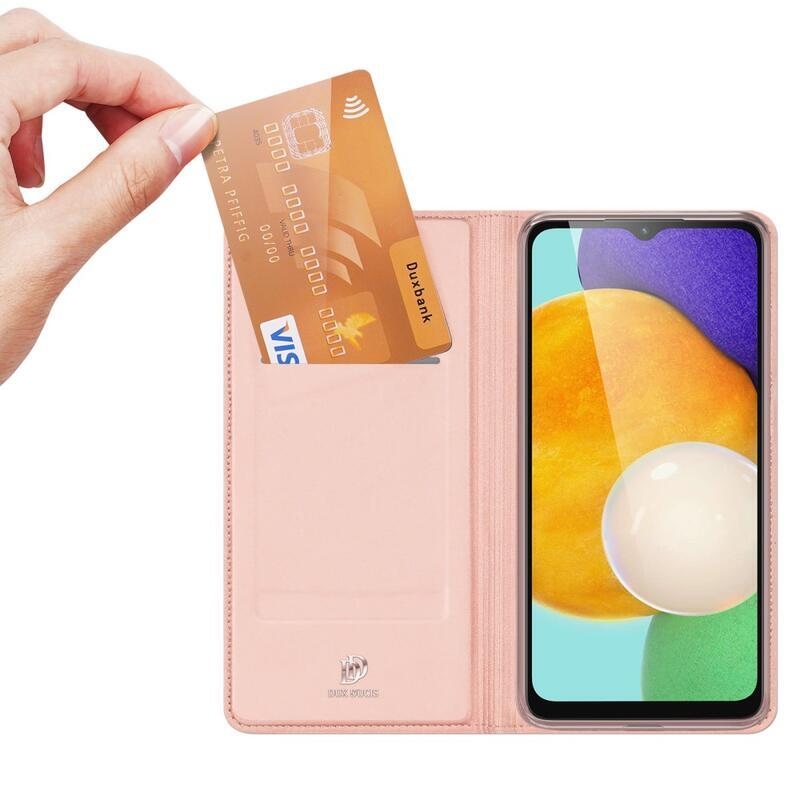 DUX PU kožené púzdro na mobilný telefón Samsung Galaxy A13 5G/Galaxy A04s (164.7 x 76.7 x 9.1 mm) - ružovozlaté