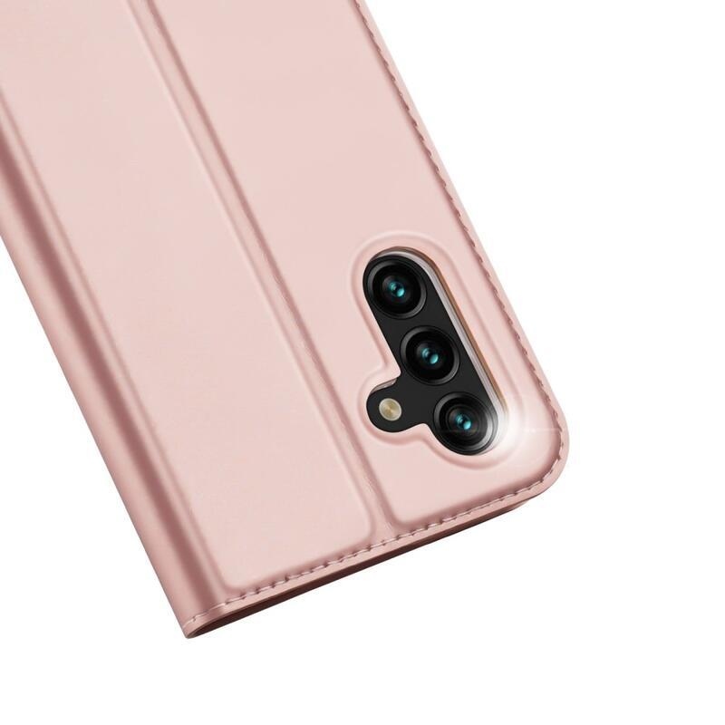 DUX PU kožené púzdro na mobilný telefón Samsung Galaxy A13 5G/Galaxy A04s (164.7 x 76.7 x 9.1 mm) - ružovozlaté