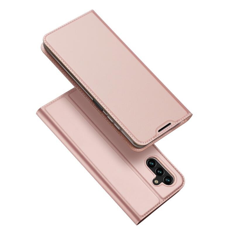DUX PU kožené púzdro na mobilný telefón Samsung Galaxy A13 5G/Galaxy A04s (164.7 x 76.7 x 9.1 mm) - ružovozlaté