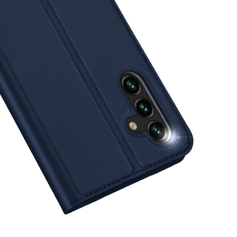 DUX PU kožené púzdro na mobilný telefón Samsung Galaxy A13 5G/Galaxy A04s (164.7 x 76.7 x 9.1 mm) - tmavomodré