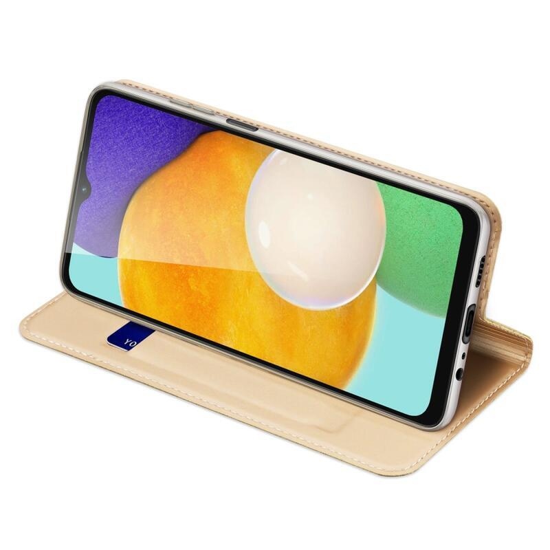 DUX PU kožené púzdro na mobilný telefón Samsung Galaxy A13 5G/Galaxy A04s (164.7 x 76.7 x 9.1 mm) - zlaté