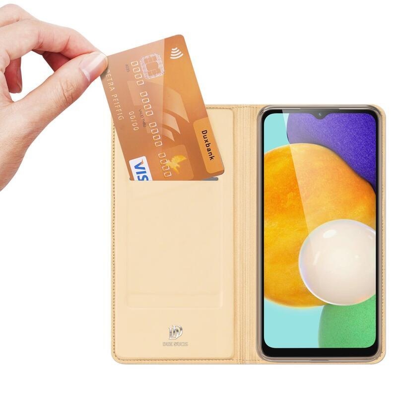 DUX PU kožené púzdro na mobilný telefón Samsung Galaxy A13 5G/Galaxy A04s (164.7 x 76.7 x 9.1 mm) - zlaté