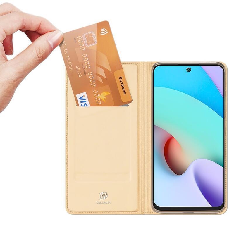 DUX PU kožené púzdro pre mobil Xiaomi Redmi Note 11 4G/Note 11S 4G - zlaté