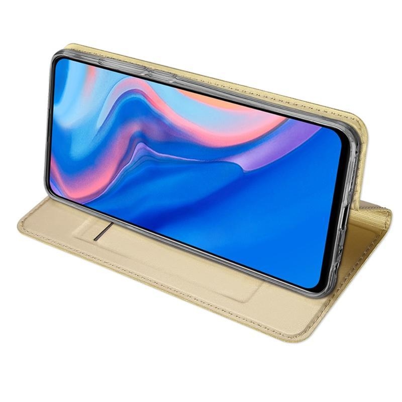 DUX štýlový PU kožený obal na mobil Huawei P Smart Z/Honor 9X - zlatý