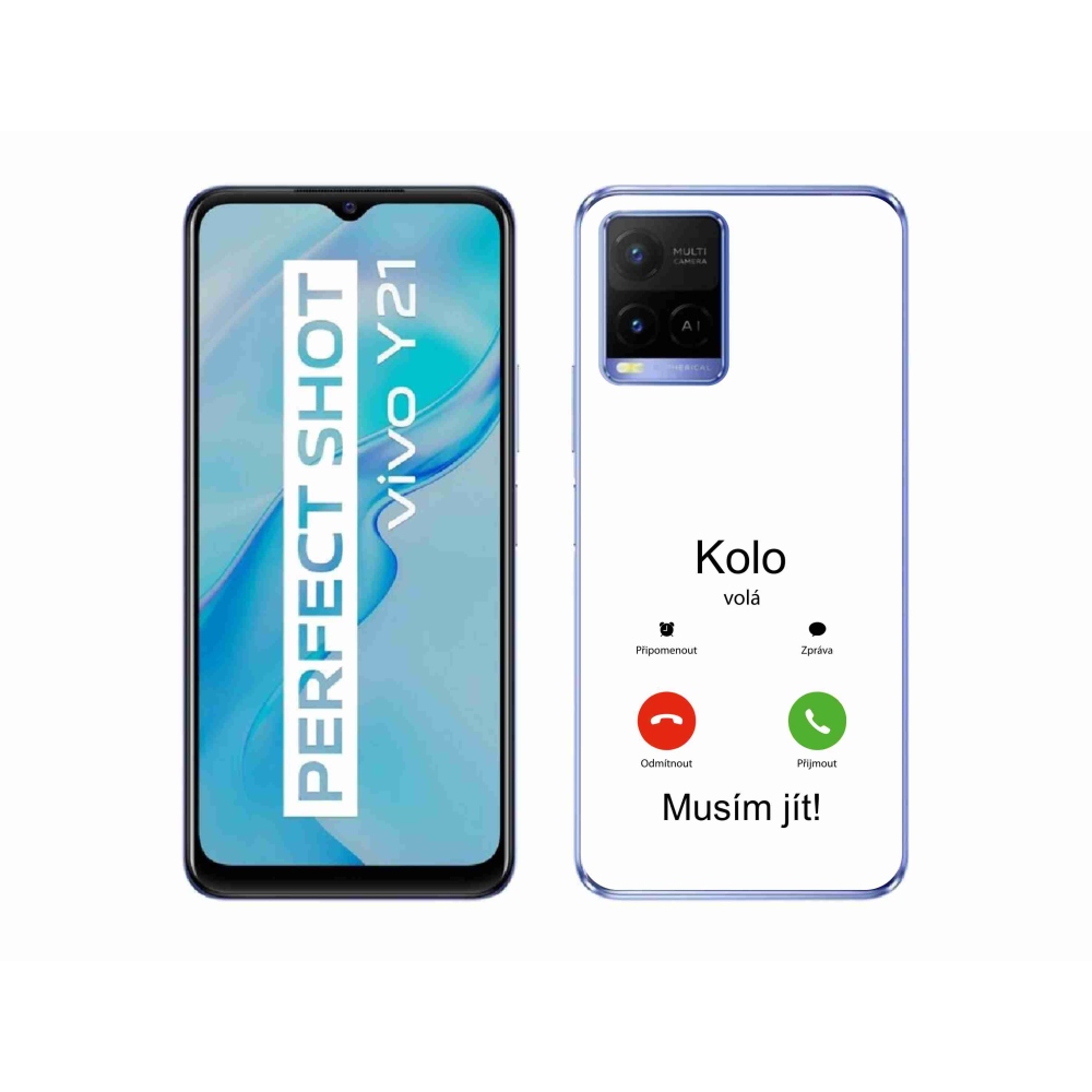 Gélový kryt mmCase na Vivo Y21/Y21s/Y33s - koleso volá biele pozadie