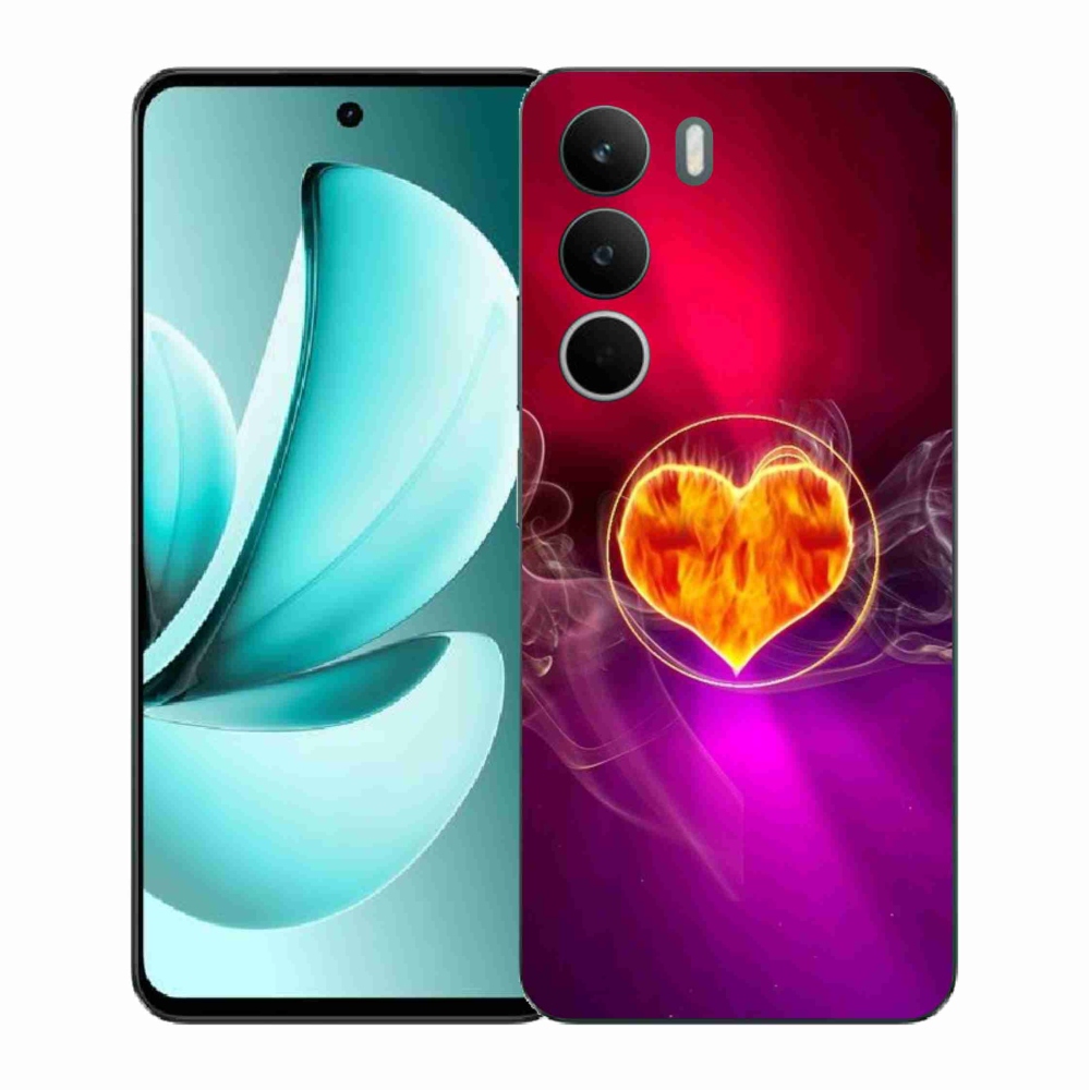 Gélový kryt mmCase na Realme C71 - ohnivé srdce