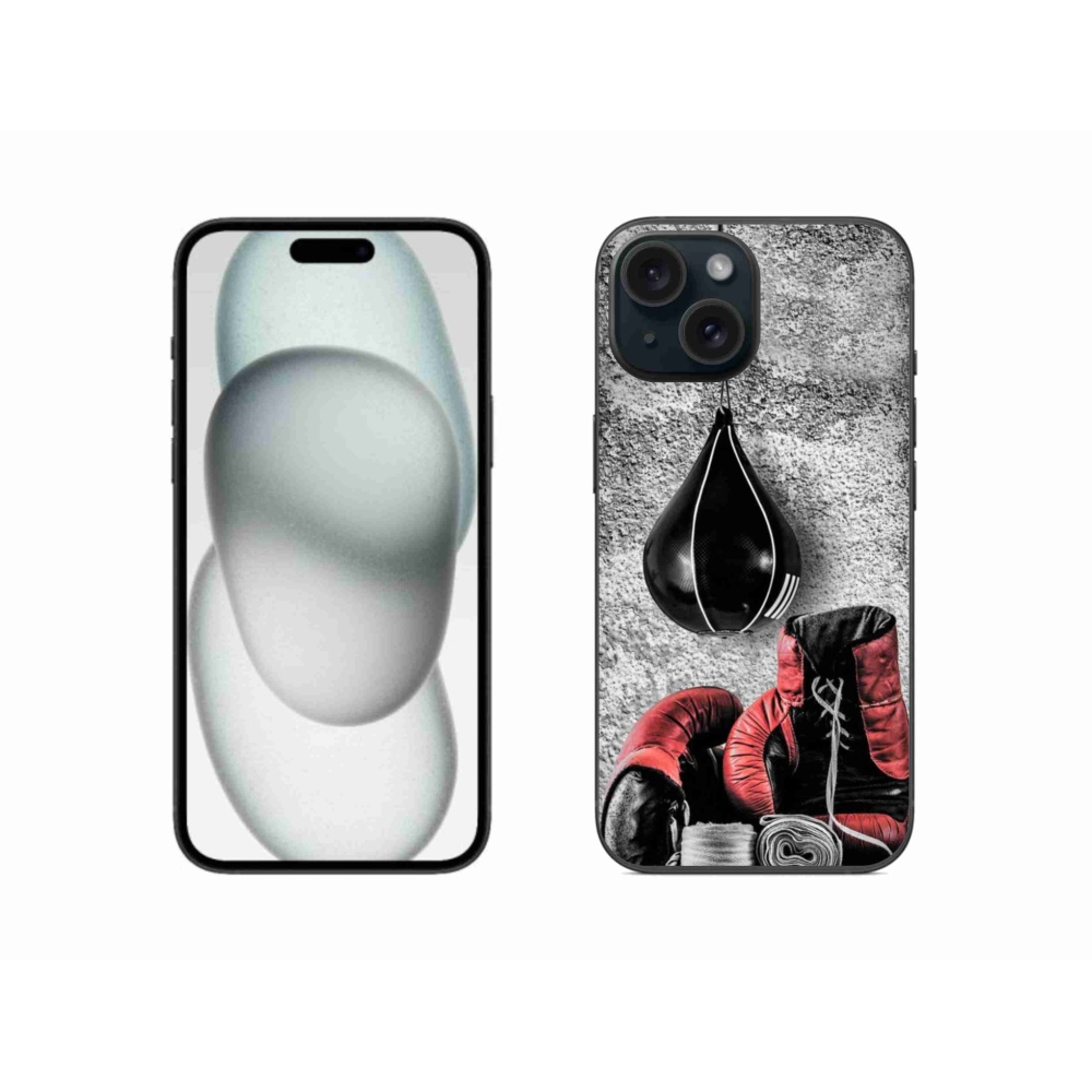 Gélový kryt mmCase na iPhone 15 - boxovacie vrece a rukavice