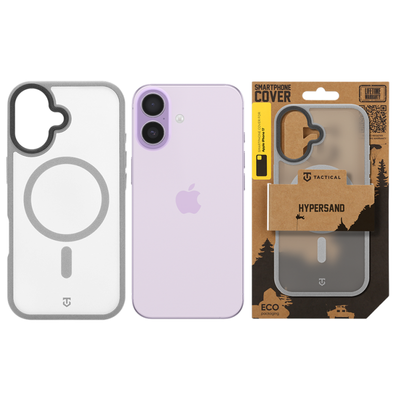 Tactical MagForce Hypersand puzdro pre Apple iPhone 17, svetlošedé