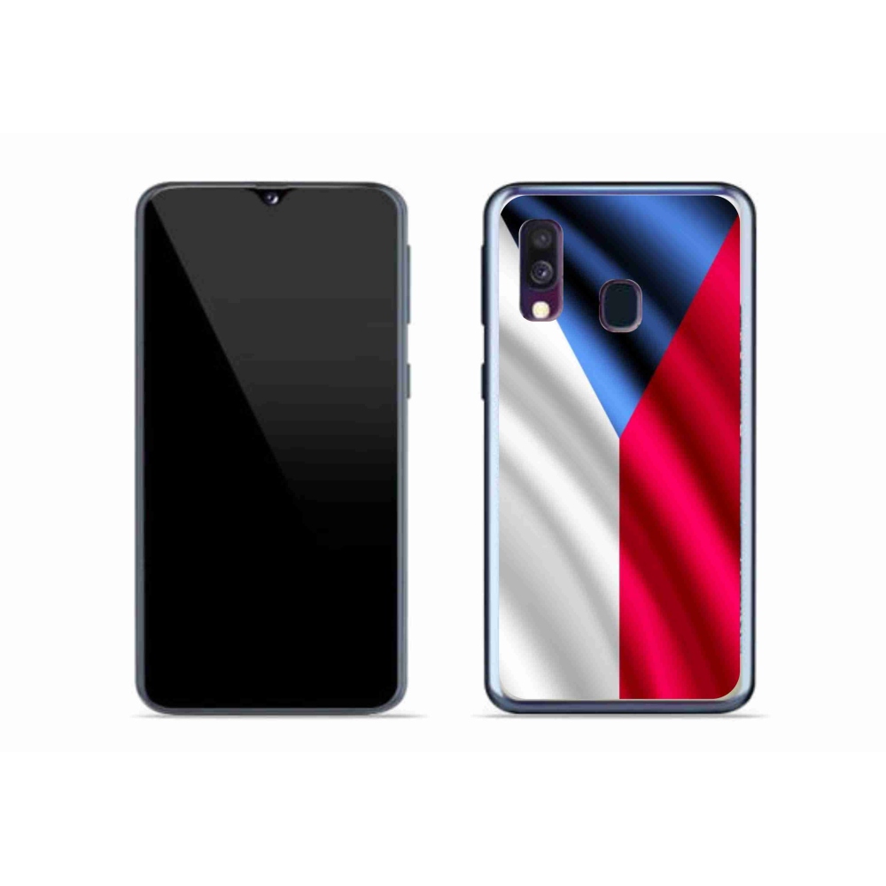 Gélový kryt mmCase na mobil Samsung Galaxy A40 - česká vlajka