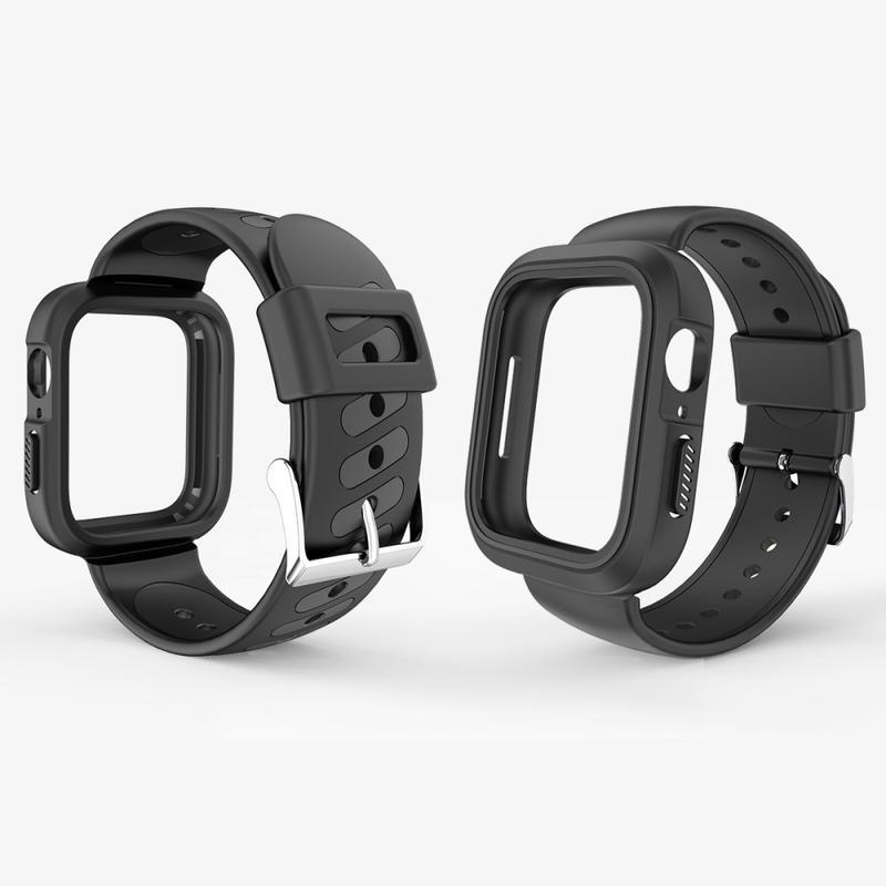 Dvoubarevný silikonový řemínek pro Apple Watch 4 40mm - černý