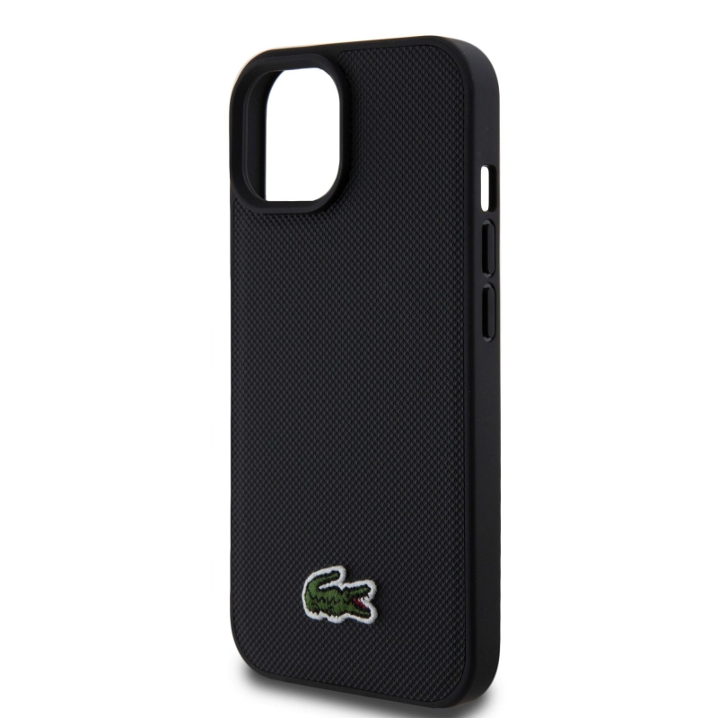 Lacoste Iconic Petit Pique Woven Logo Magsafe Zadný Kryt pre iPhone 15 Black