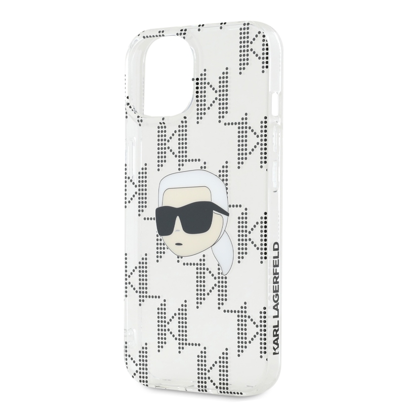 Karl Lagerfeld IML Electroplated Karl Head Zadný Kryt pre iPhone 15 Transparent