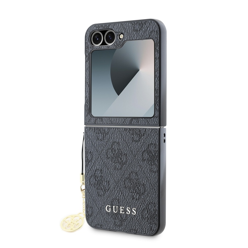 Guess 4G Charm Zadný Kryt pre Samsung Galaxy Z Flip 6 Grey