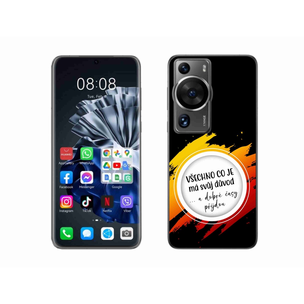 Gélový kryt mmCase na Huawei P60 Pro - citát 3 čierne pozadie