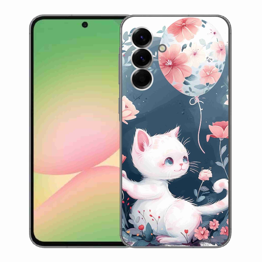 Gélový kryt mmCase na Samsung Galaxy A56 5G - mačiatko s balónikom