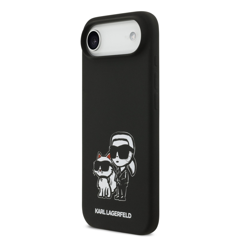 Karl Lagerfeld Liquid Silicone K&CH Sketch MagSafe Back Cover pre iPhone 17 Air Black