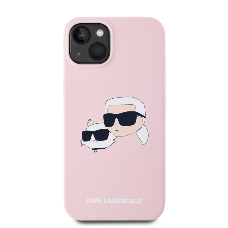 Karl Lagerfeld Liquid Silicone Double Heads Magsafe Zadný Kryt pre iPhone 14 Pink