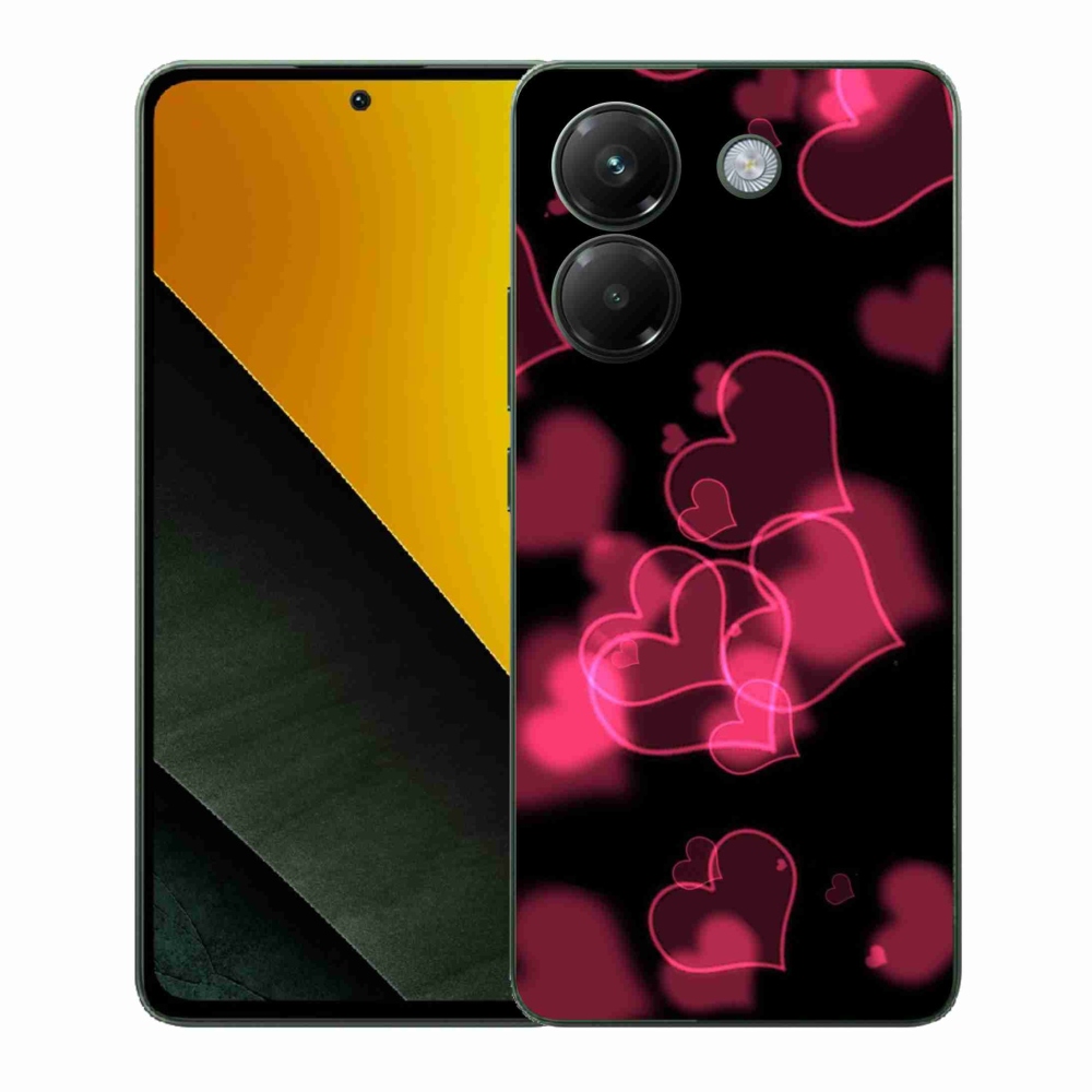 Gélový kryt mmCase na Xiaomi Poco M7 Pro 5G - červená srdiečka