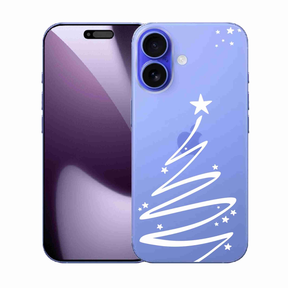 Gélový kryt mmCase na iPhone 17 - biely stromček na priehľadnom pozadí