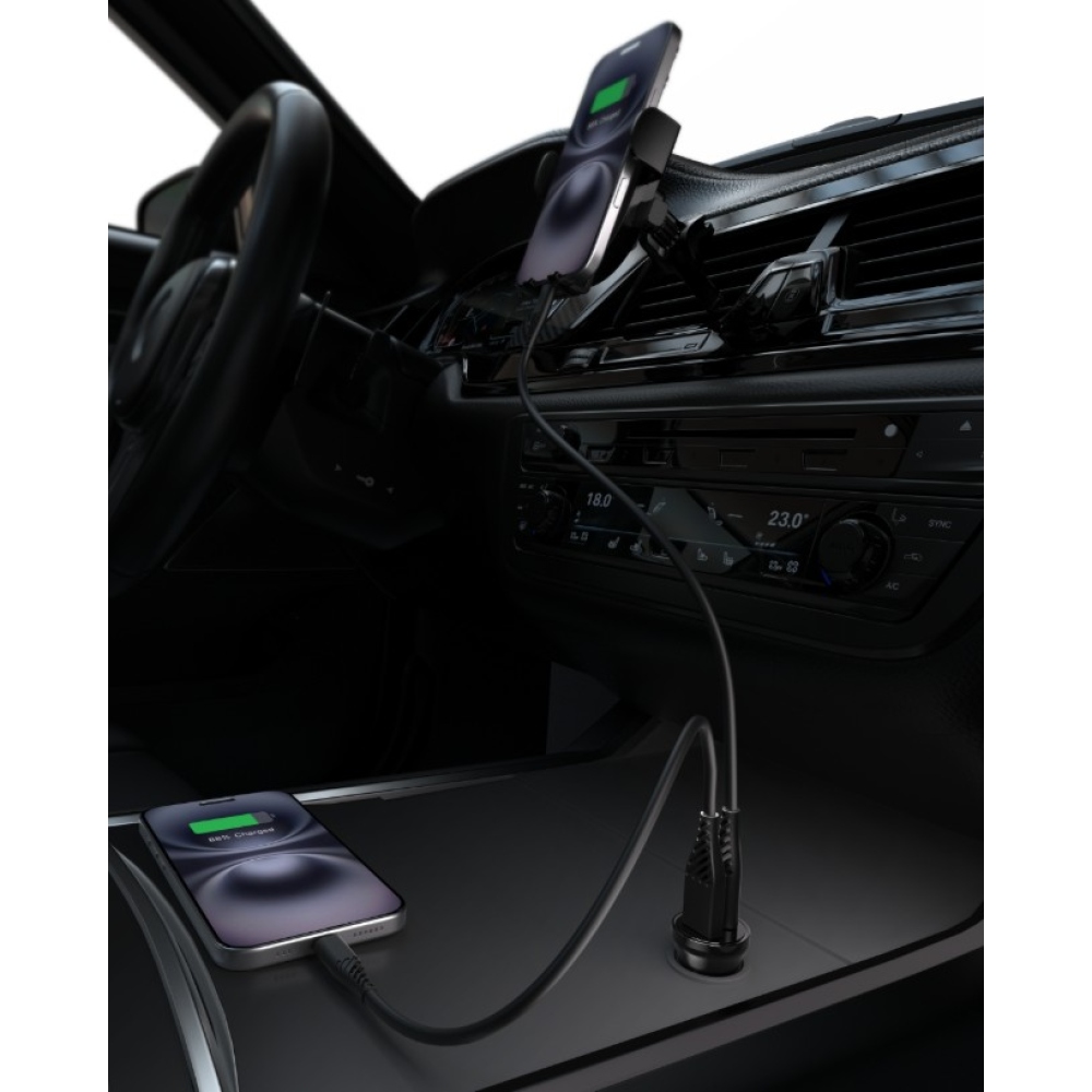 iPEAX Autonabíjačka CL-04, PD, 30 W, 1x USB-C a 1x USB-A - čierna