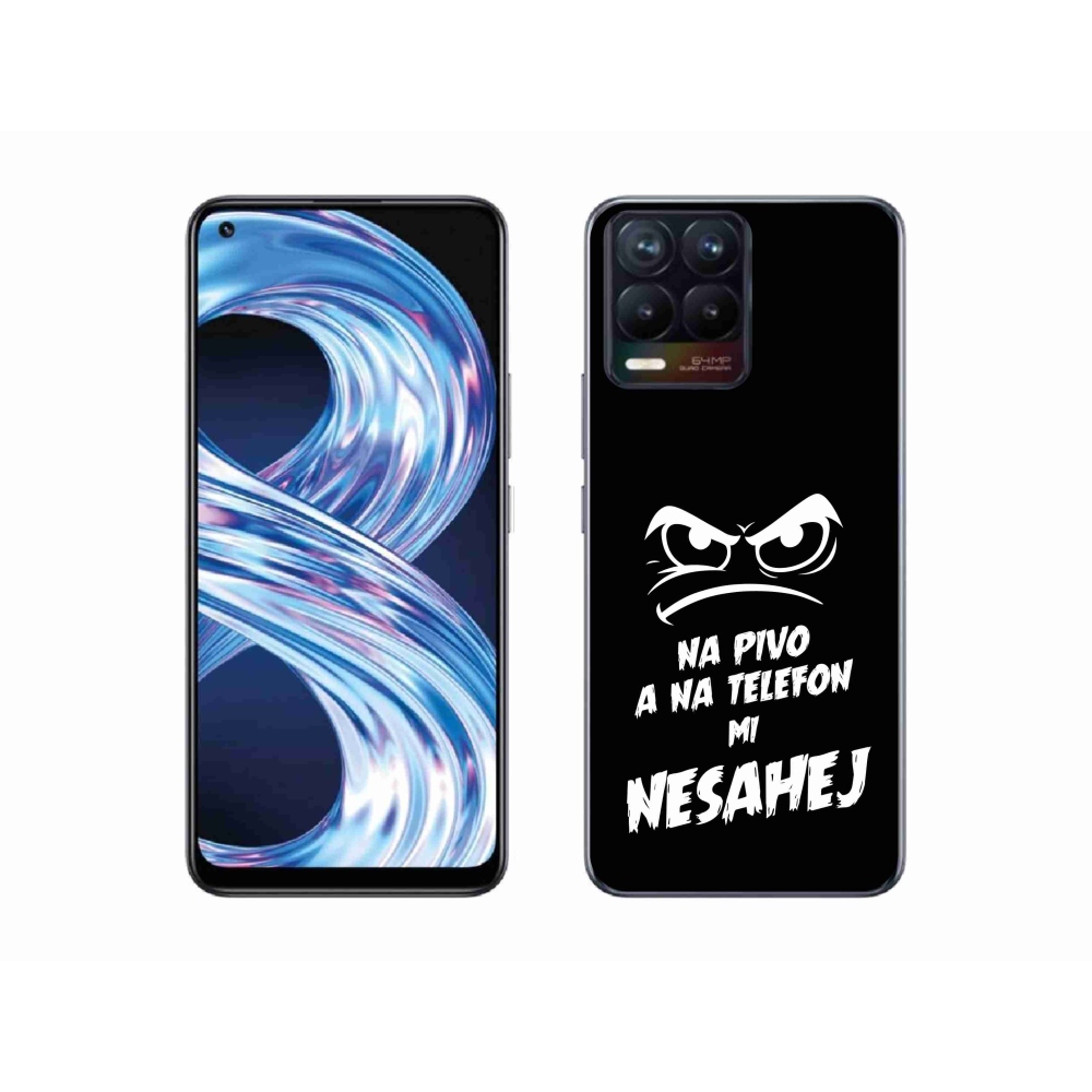 Gélový kryt mmCase na Realme 8 4G - pivný motív 2 čierne pozadie