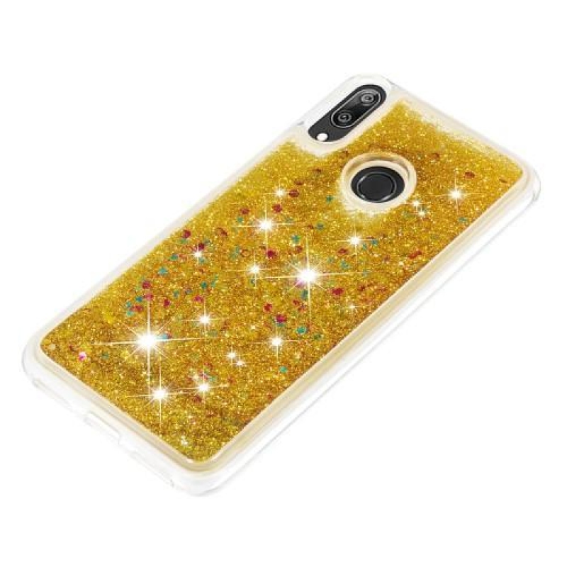 Glitter gélový obal na mobil Huawei Y7 (2019) - zlatý