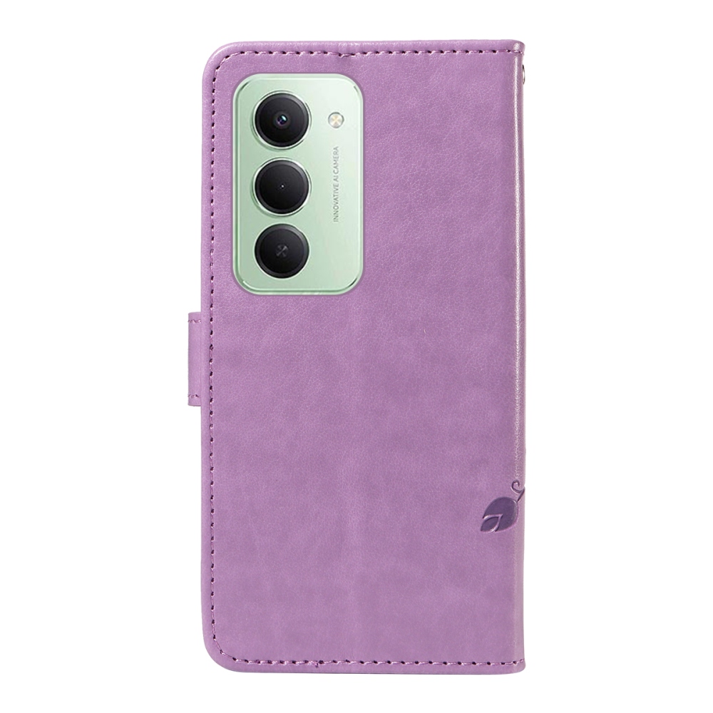 Flowery knižkové puzdro na Xiaomi Redmi 15 4G (171mm) - svetlofialové