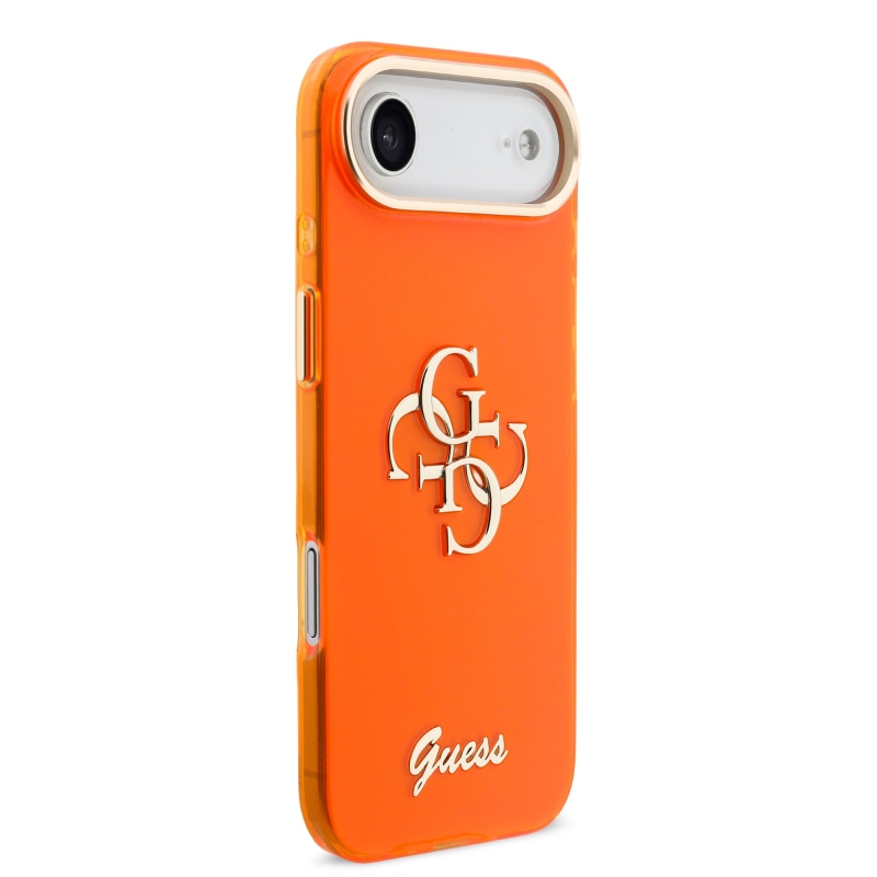 Guess IML 4G Script Metal Logo Zadný kryt pre iPhone Air Orange