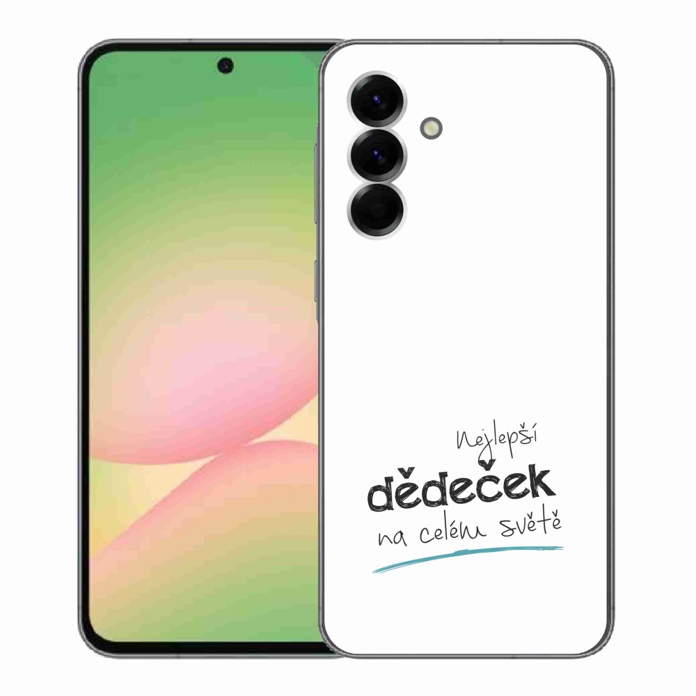 Gélový kryt mmCase na Samsung Galaxy A56 5G - najlepší dedko 3 biele pozadie