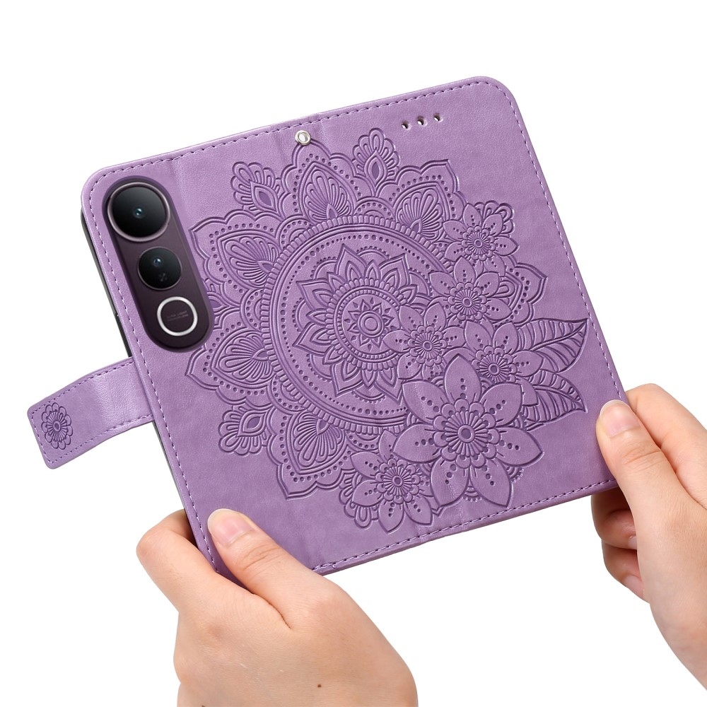 Mandala knižkové púzdro na Vivo V50 Lite 4G/5G - fialové