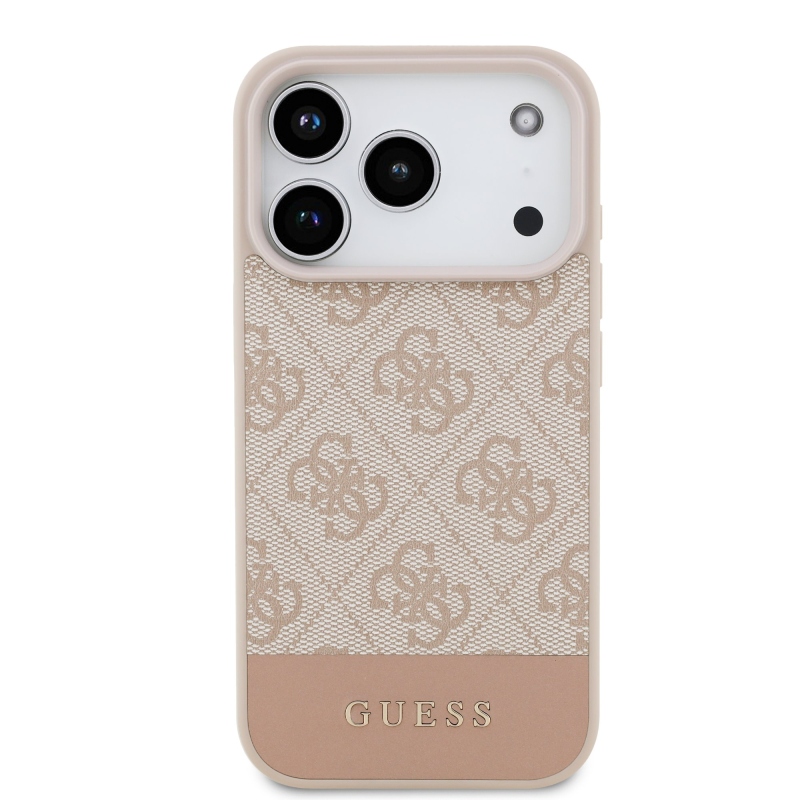 Zadný kryt Guess PU 4G Stripe pre iPhone 17 Pro Pink