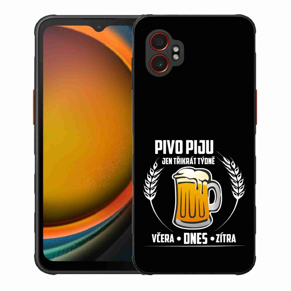 Gélový kryt mmCase na Samsung Galaxy Xcover 7 Pro - pivný motív čierne pozadie