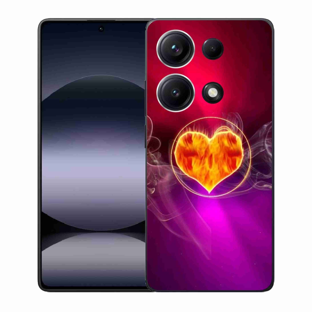 Gélový kryt mmCase na Xiaomi Redmi Note 14S - ohnivé srdce