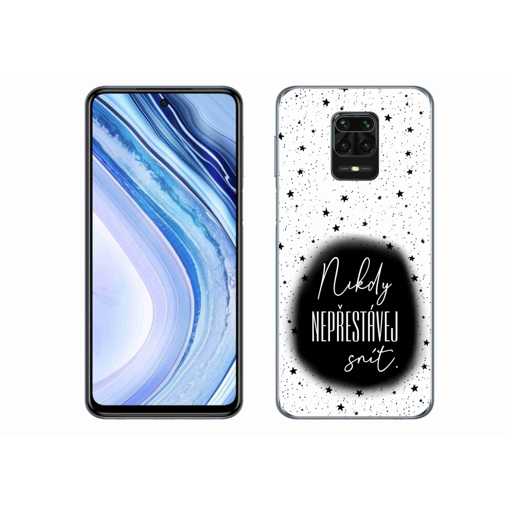 Gélový kryt mmCase na Xiaomi Redmi Note 9S - citát 1 čiernobiele pozadie
