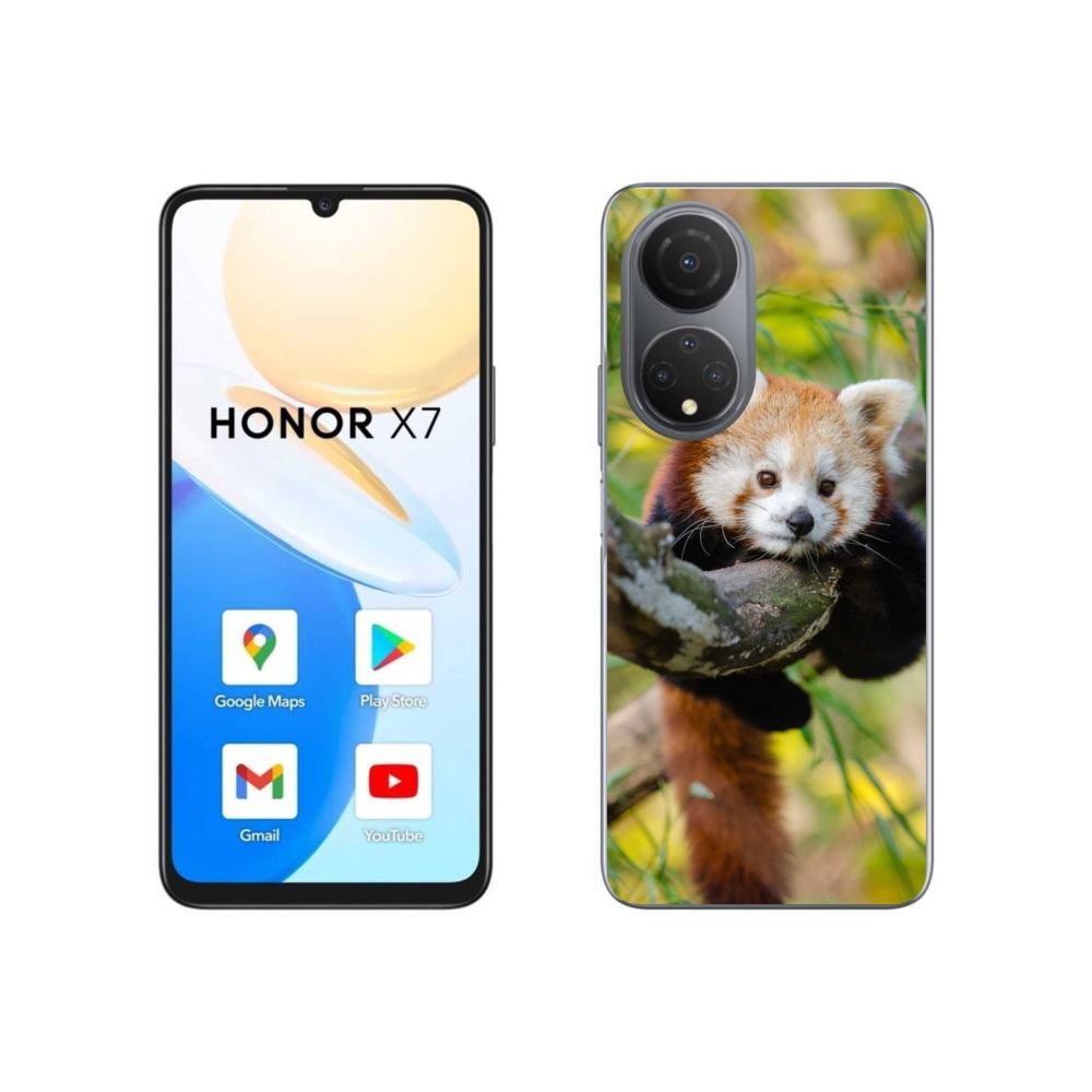 Gélový kryt mmCase na Honor X7 - panda červená