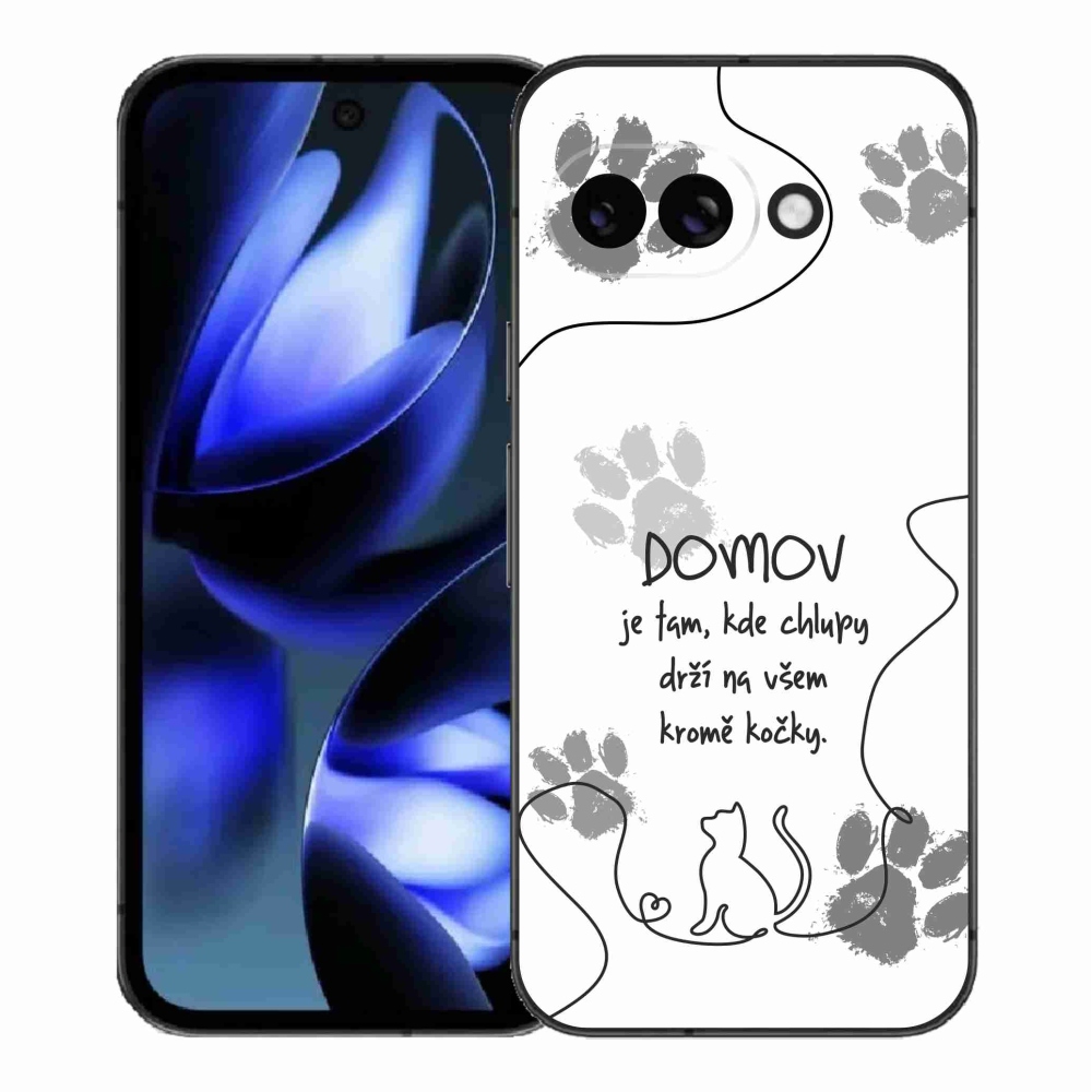 Gélový kryt mmCase na Google Pixel 9a - mačacie motív biele pozadie